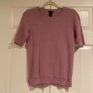 Ann Taylor Light Purple Cotton Sweater with 3/4 Sleeves